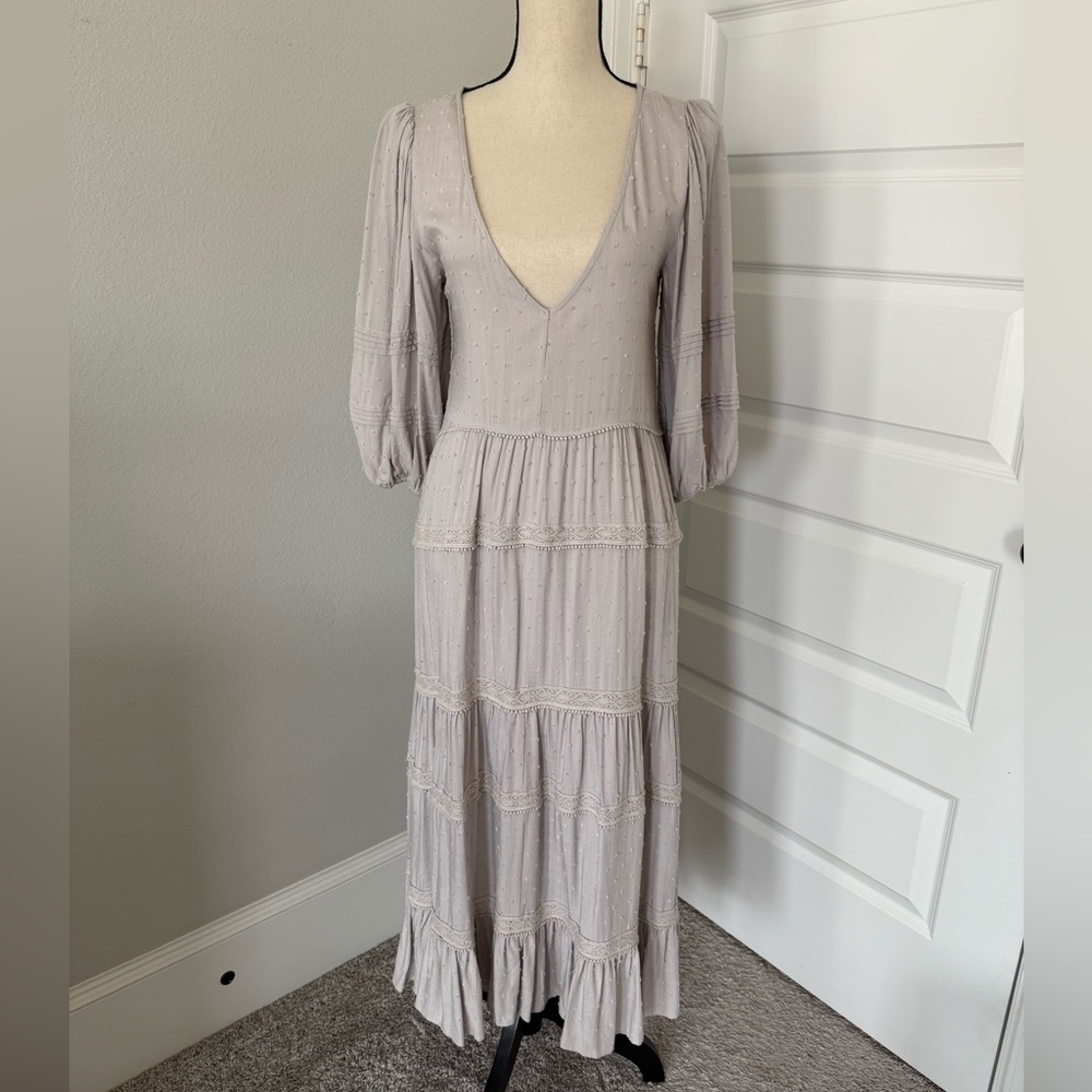 lovestitch Light Taupe Long Sleeve Maxi Dress